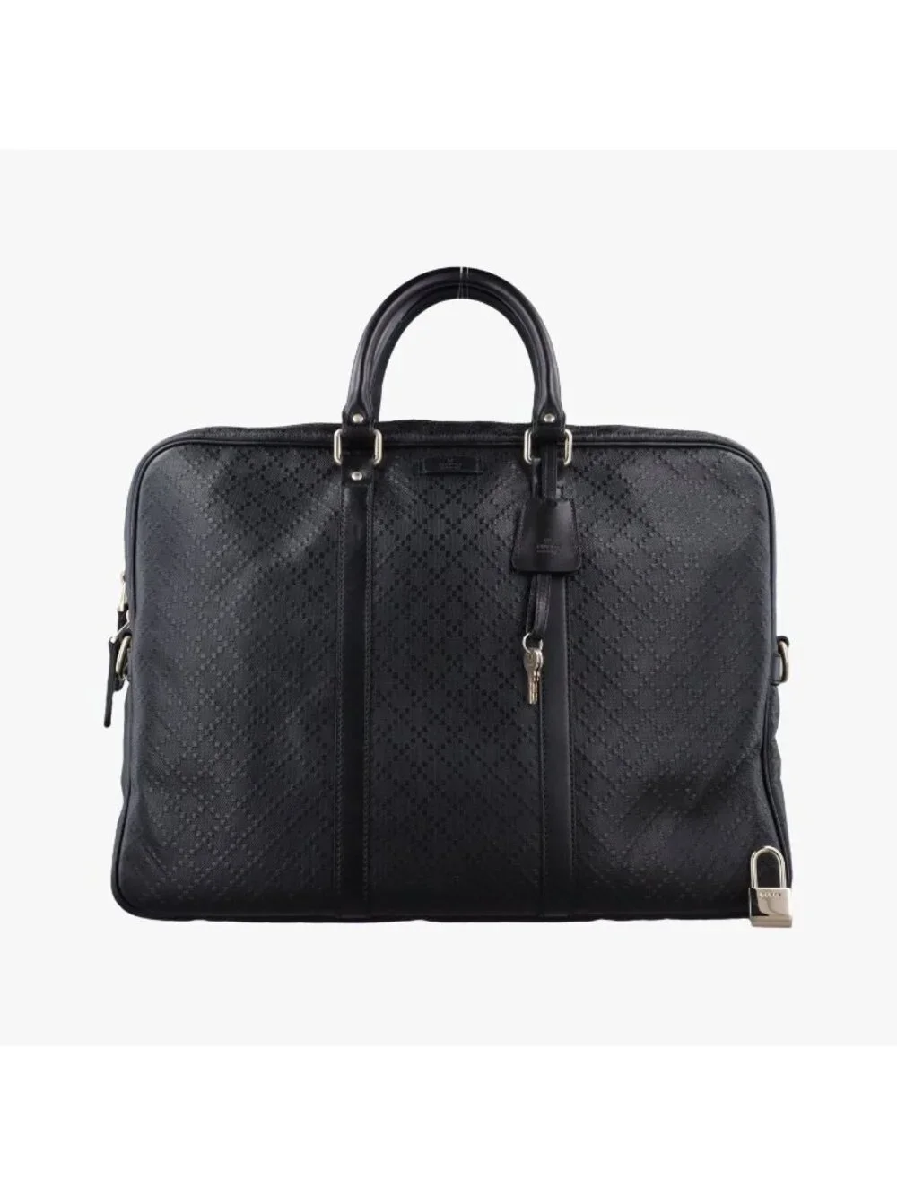 Gucci GG Plus Supreme Black Leather Handbag